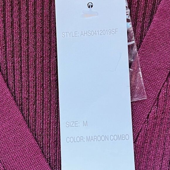 Design History Button Down Magenta Green Cardigan Sweater Size Medium NWT - Picture 4 of 6